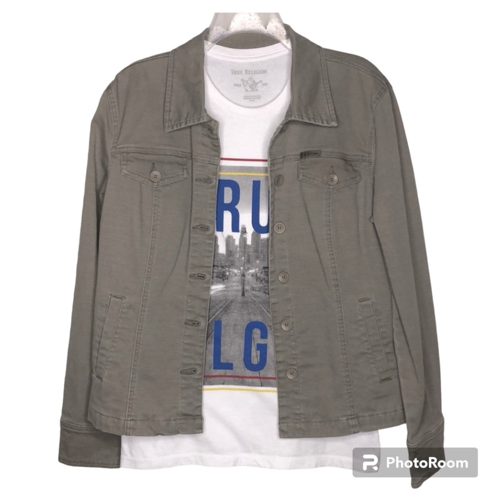 Calvin Klein Jeans Khaki Button Front Jacket Size L